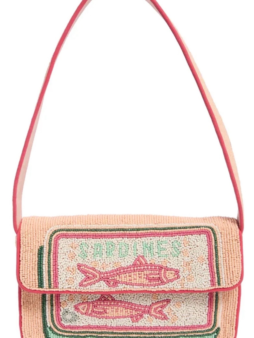 Sardines Beaded Pink Shoulder Bag